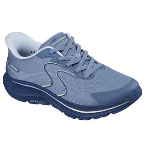 Blue running shoe on a white background