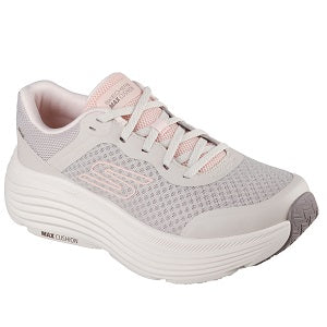 Pink athletic shoe on a white background