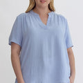 Plus Short Sleeve V-Neck Top