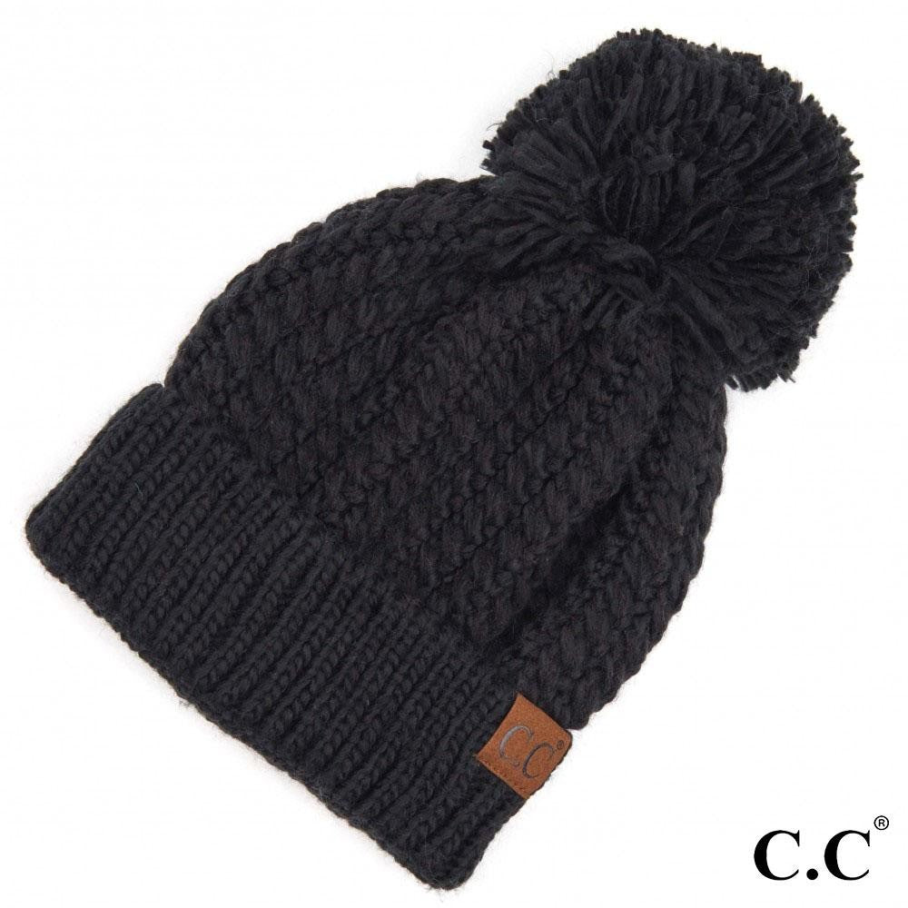 Cable Knit Pom Beanie