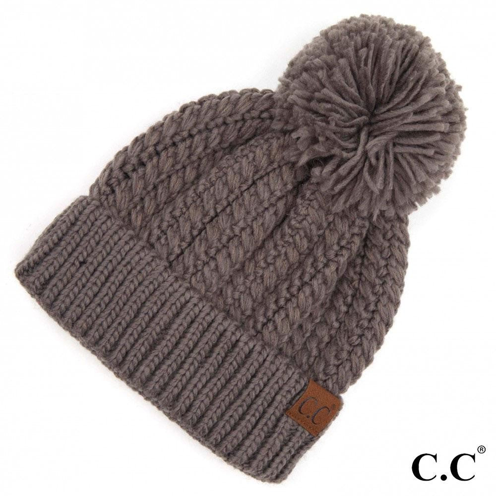 Cable Knit Pom Beanie