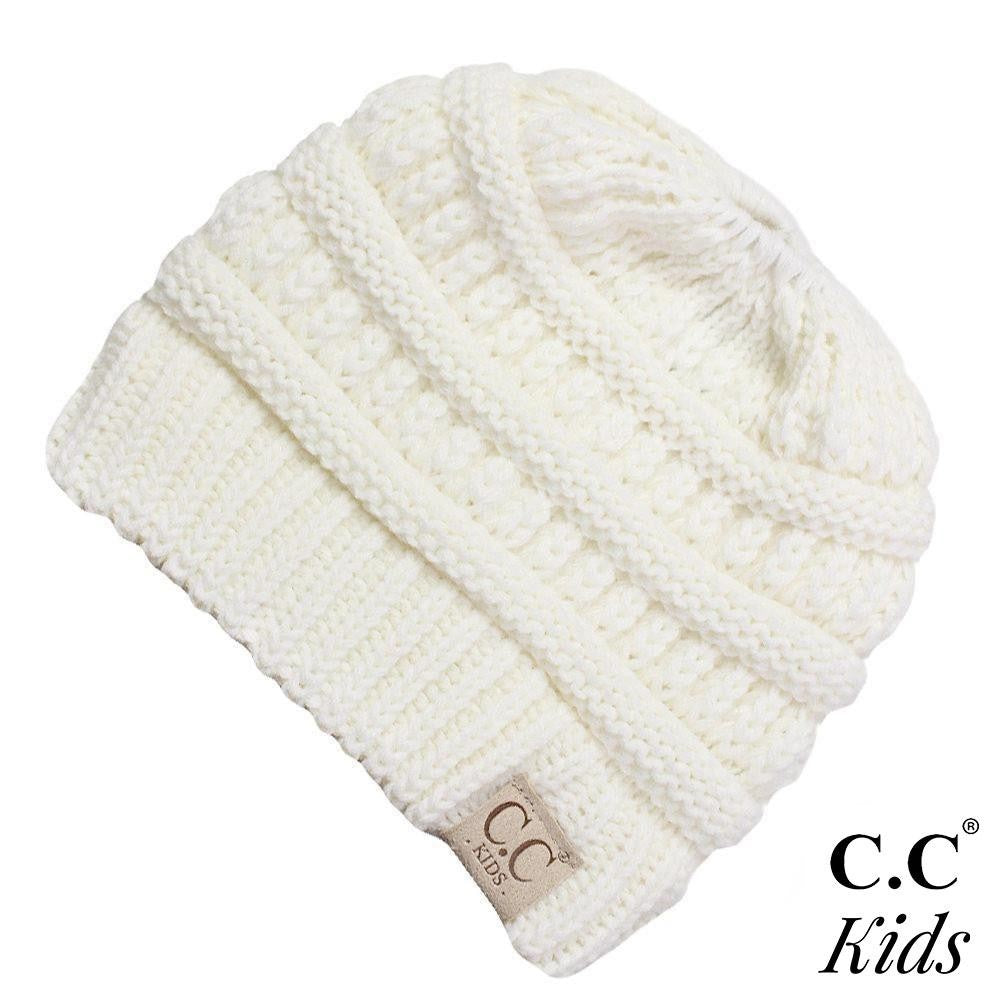 Kids Messy Bun Beanie