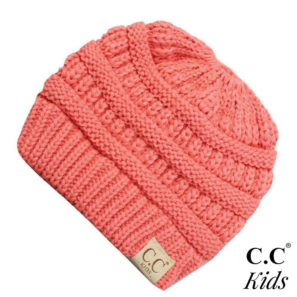 Kids Messy Bun Beanie