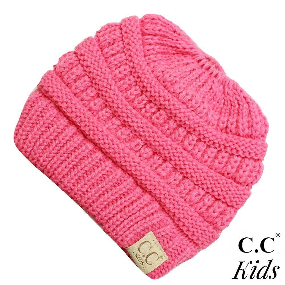Kids Messy Bun Beanie