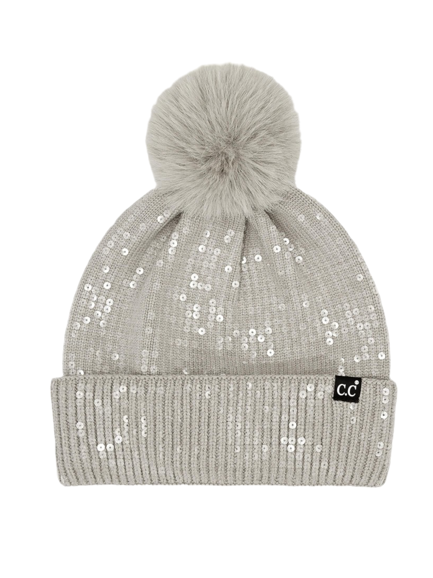 Sequin Pom Beanie