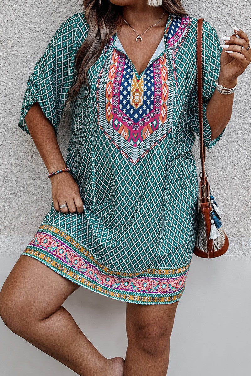 loose fitting ladies dresses FASHION SZN Plus Size Dresses Bardot Off Shoulder Summer Holiday Vacation Festival Ibiza Loose Fit Midi Ladies Casual Boho Sun Dress Women Curve Long Maxi Clothes