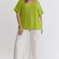Plus Short Sleeve Asymmetrical Neckline Top