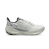 White running shoe with black accents on a white background