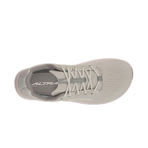 Gray athletic shoe with 'Altra' branding on a white background