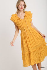 Umgee Smocked Waistband Maxi Dress