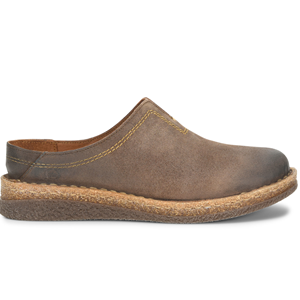 Brown leather shoe on a white background