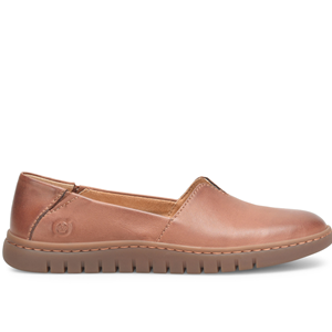 Brown leather shoe on a white background