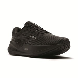 Women's black on black rocker style running shoe