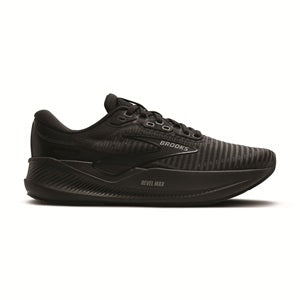 Women's black on black rocker style running shoe