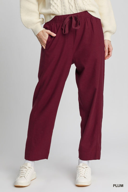 Umgee Linen Blend Pull-On Pant