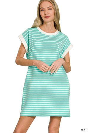 Zenana Striped T-Shirt Dress