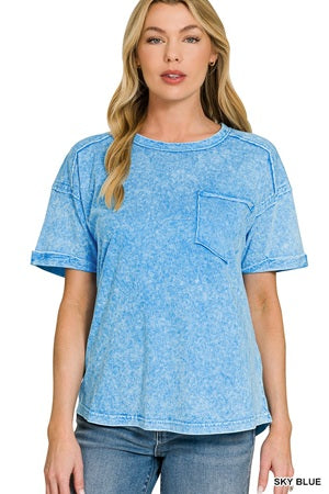 Zenana Halo Snow Washed Tee