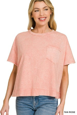 Zenana Halo Snow Washed Oversized Top