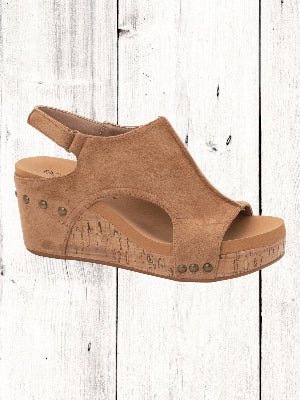 Corkys Carley sandals on a cork wedge bottom