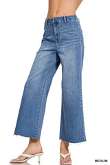 Zenana High Waist Wide Leg Straight Denim Pants