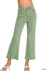 Zenana Acid Washed Straight Pants