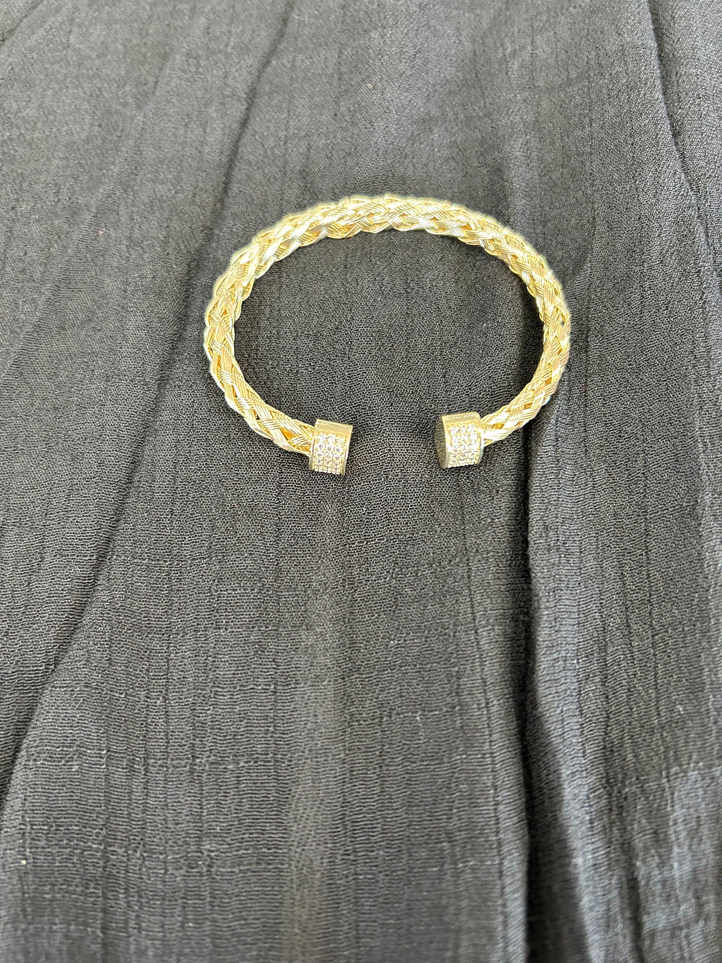 Gold Dipped CZ Twist Bracelet 6