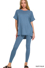 Round Neck Short Sleeve Pant Set