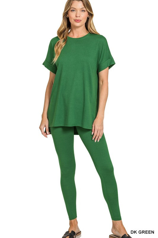 Round Neck Short Sleeve Pant Set