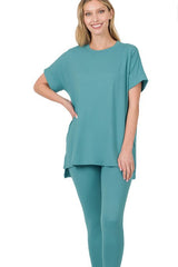 Round Neck Short Sleeve Pant Set