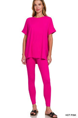 Round Neck Short Sleeve Pant Set