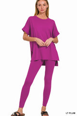 Round Neck Short Sleeve Pant Set
