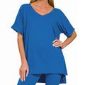 V-Neck Hi-Low Hem Short Set