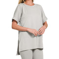 Hi-low Hem Round Neck Short Set