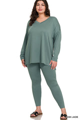 Zenana Plus Microfiber Loungewear Set