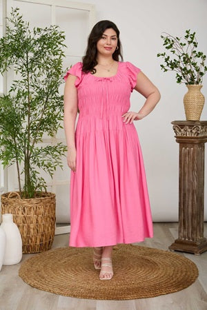 Blu Pepper Plus Ruffle Sleeve Midi Dress