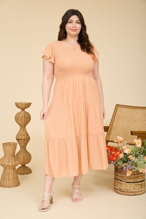 Blu Pepper Plus Tiered Midi Dress