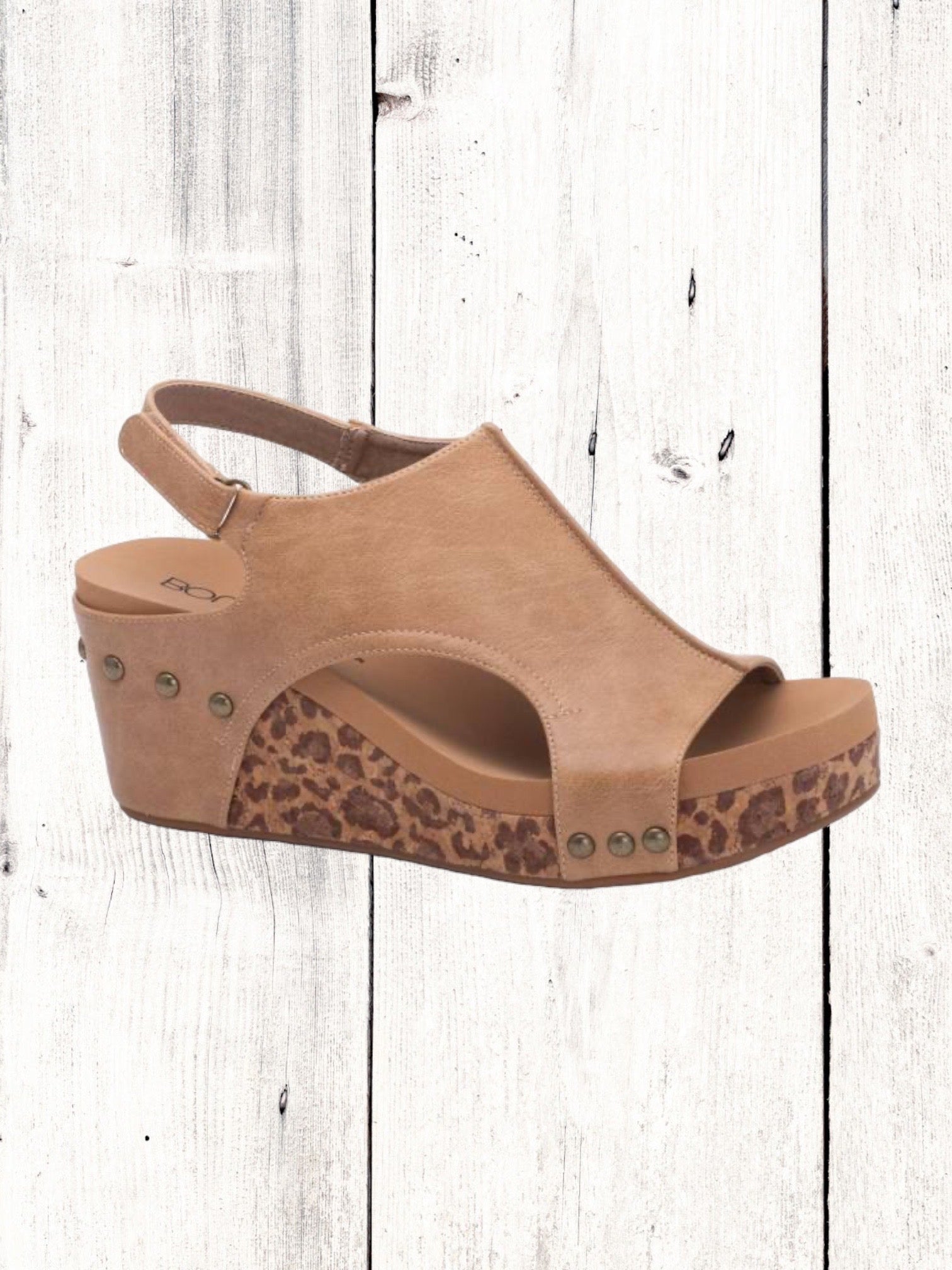 Corkys best sale leopard wedge