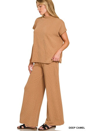Zenana Plus Raised Ribbed SS Set