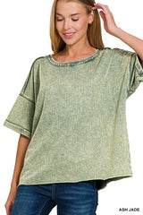 Zenana Acid Washed Tee