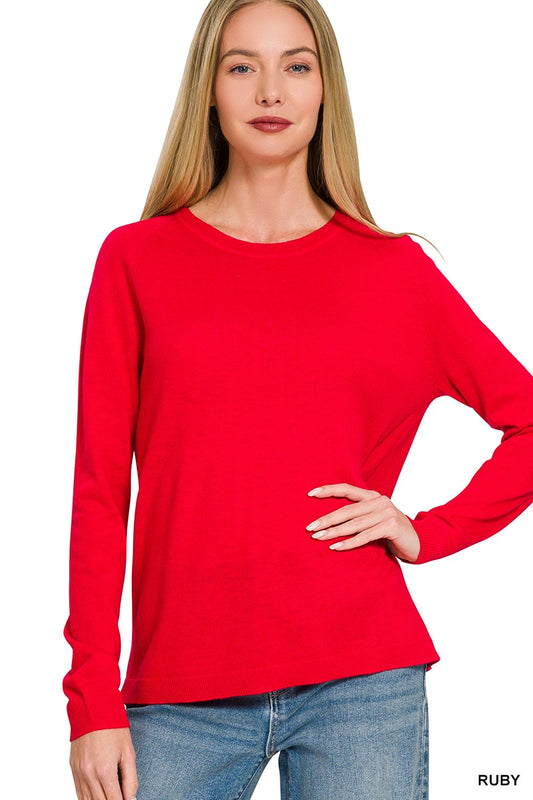 Zenana Wool Blend Lightweight Sweater