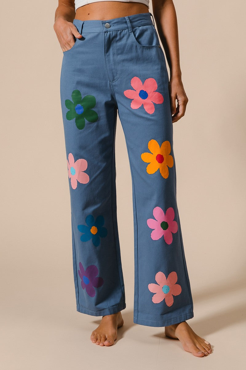 Flower Print Pants