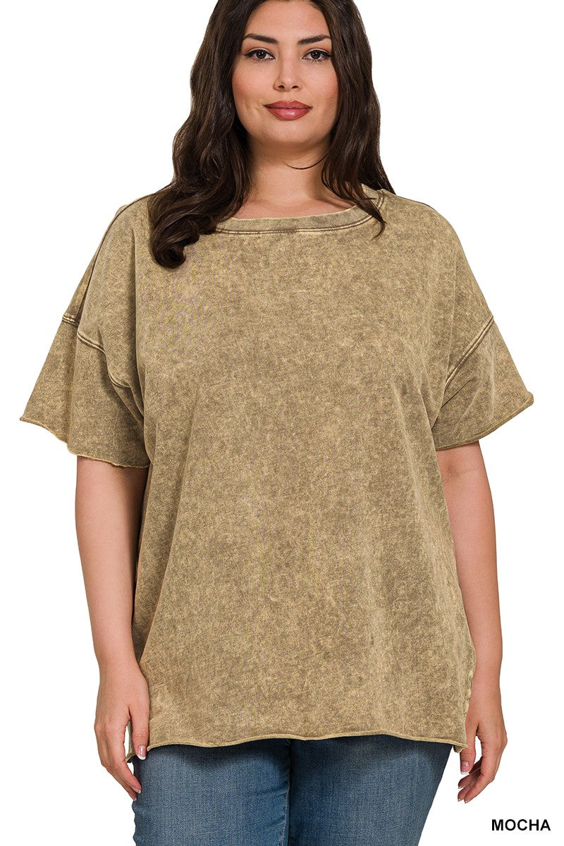 French Terry Acid Wash Top