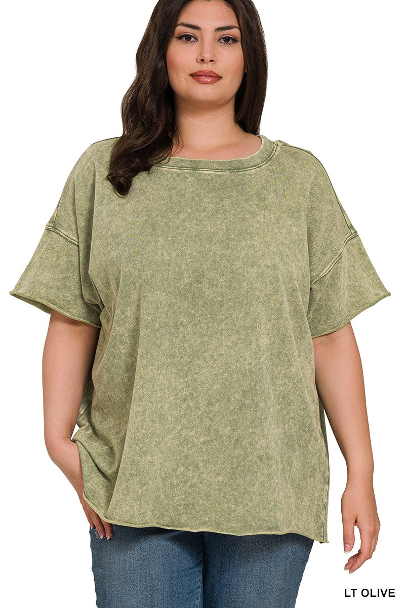 French Terry Acid Wash Top