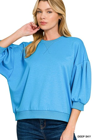 Zenana Scuba Dolman Sleeve Pullover
