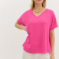 Short Sleeve Basic V-Neck Top