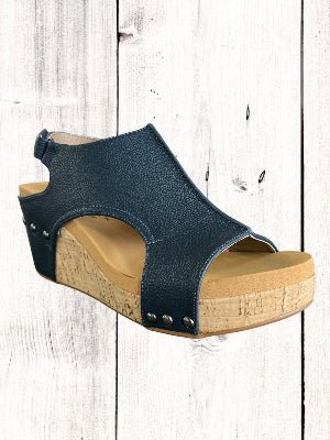 Corkys Carley sandals on a cork wedge bottom
