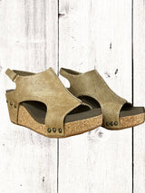 Corkys Carley sandals upper with cork wedge